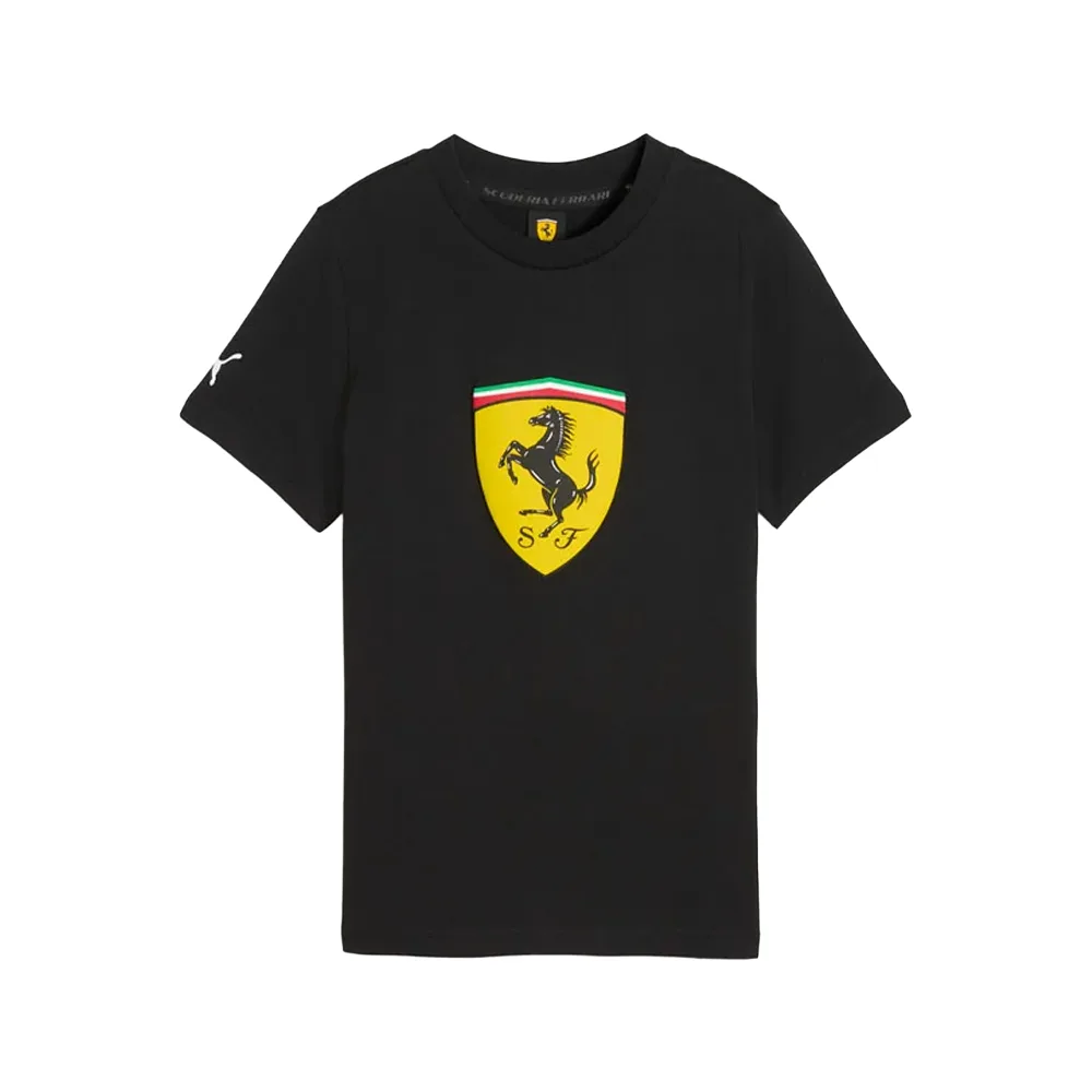 Ferrari big shield tee shirt kids, black, Kids