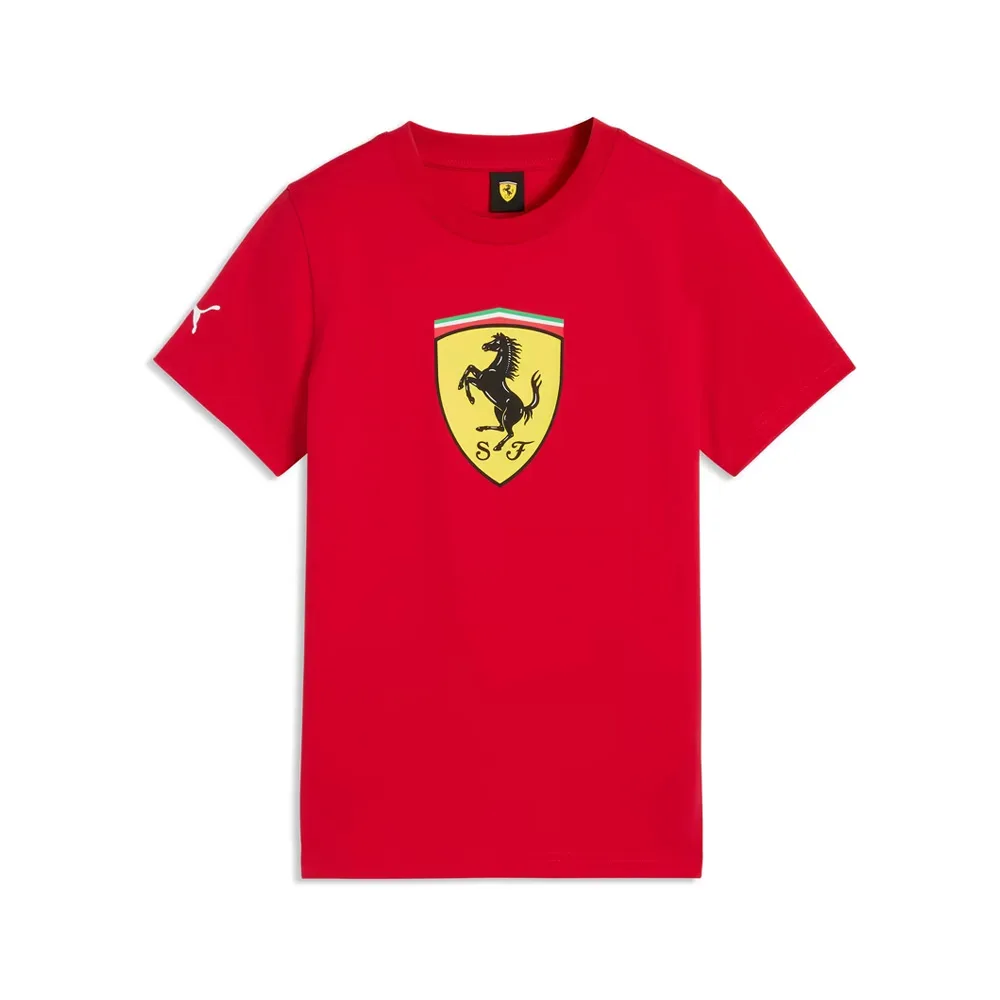 Ferrari big shield tee shirt kids, red, Kids